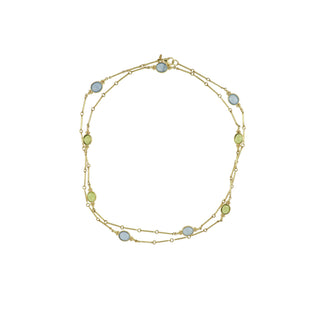 Mazza 14K Gold Aquamarine & Peridot Capri Station Necklace
