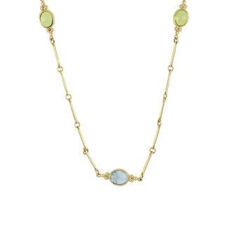 Mazza 14K Gold Aquamarine & Peridot Capri Station Necklace