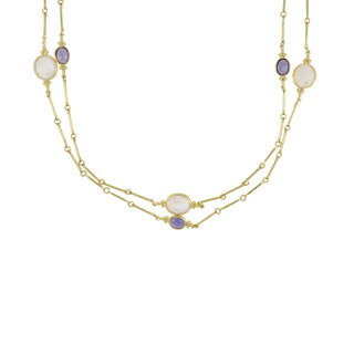 Mazza 14K Gold Iolite & Moonstone Capri Necklace
