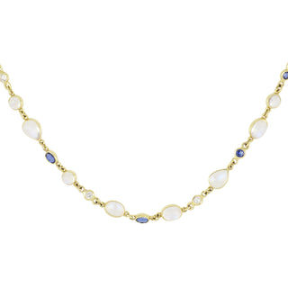 Mazza 14K Gold Multi Gemstone Chain Necklace