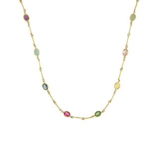 Mazza 14K Gold Multi-Colored Tourmaline Station Necklace