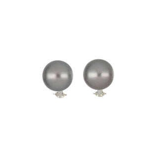 Vintage/Estate White 14K Gold Tahitian Pearl Clip Earrings