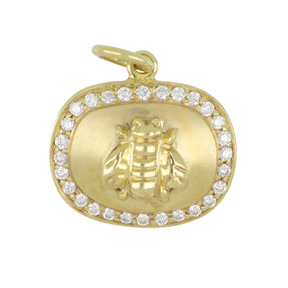 Mazza 14K Gold Bee Pendant with Diamonds