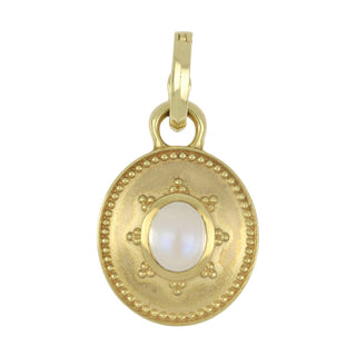 Mazza 14K Gold Moonstone Medallion