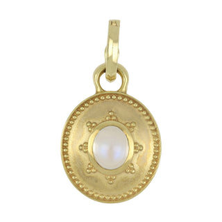 Mazza 14K Gold Moonstone Medallion