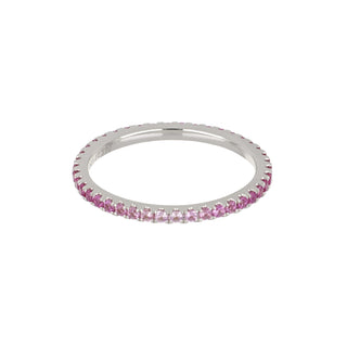 Lisa Nik 18K White Gold Pink Sapphire Eternity Band