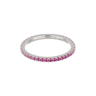 Lisa Nik 18K White Gold Pink Sapphire Eternity Band
