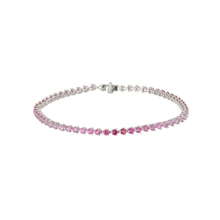 Lisa Nik Ombre Pink Sapphire 18K White Gold Line Bracelet