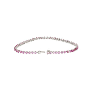 Lisa Nik 18K White Gold Ombré Pink Sapphire Line Bracelet