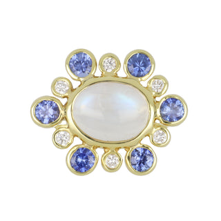 Mazza 14K Moonstone Ring with Sapphires and Diamonds