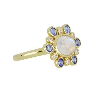 Mazza 14K Moonstone Ring with Sapphires and Diamonds