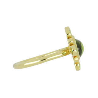 Mazza 14K Gold Peridot, Tsavorites and Diamond Cluster Ring