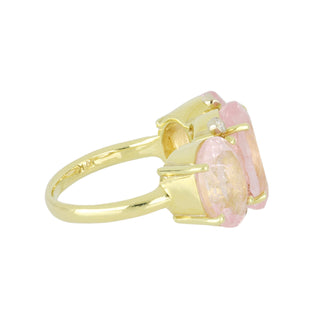 Mazza 18K Gold Morganite Three-Stone Ring with Diamonds