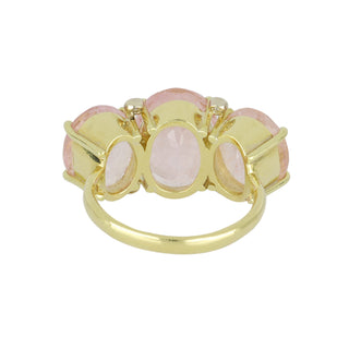 Mazza 18K Gold Morganite Three-Stone Ring with Diamonds