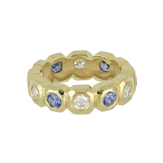 Mazza 14K Sapphire & Diamond Bezel-Set Band