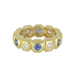 Mazza 14K Sapphire & Diamond Bezel-Set Band