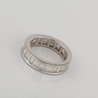 Vintage 1990 Platinum Baguette Cut Diamond Eternity Band