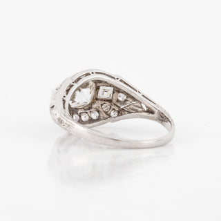 Art Deco GIA 1.30 Carat Cushion-Cut Diamond Engagement Ring