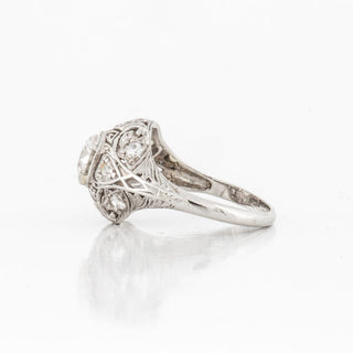 Art Deco GIA 1.39 Carat Old European-Cut Diamond Filigree Engagement Ring