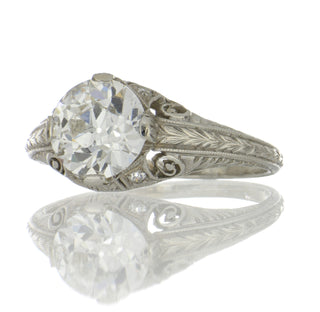 Art Deco GIA 1.99 Carat Old European-Cut Diamond Vintage Style Engagement Ring