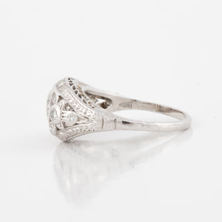 Art Deco Platinum 0.77ct Old European-Cut Diamond Engagement Ring