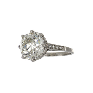 Tenenbaum GIA 4.63 Carat Antique Old European-Cut Diamond Solitaire Engagement Ring