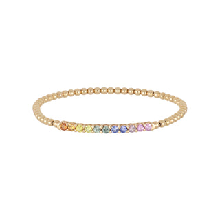Lisa Nik 'Rainbow' Sapphire Bead Bracelet in 18K Rose Gold