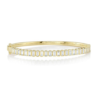 Shy Creation 14K Gold Baguette Diamond Bangle