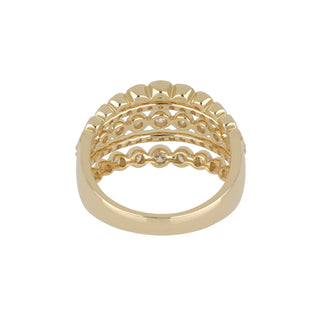 Shy Creation 14K Gold Multi-Row Diamond Band