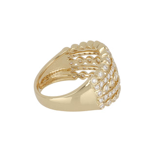 Shy Creation 14K Gold Multi-Row Diamond Band
