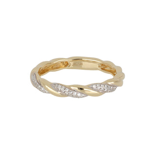 Shy Creation 14K Gold Diamond Twist Band
