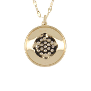 Shy Creation 14K Gold Circle Pave Diamond Pendant