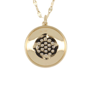 Shy Creation 14K Gold Circle Pave Diamond Pendant