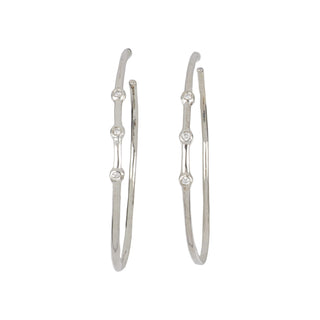 Ippolita Sterling Silver Diamond Stardust Large Hoop Earrings