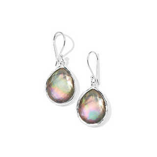 Ippolita Sterling Silver Rock Crystal and Black Shell Teardrop Earrings