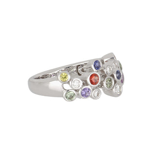 Lisa Nik 18K White Gold Colors Sapphire Ring