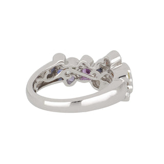 Lisa Nik 18K White Gold Colors Sapphire Ring
