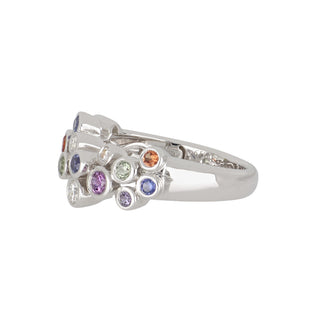Lisa Nik 18K White Gold Colors Sapphire Ring