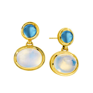 Syna 18K Gold Cirra Oval Moon Drop Earrings
