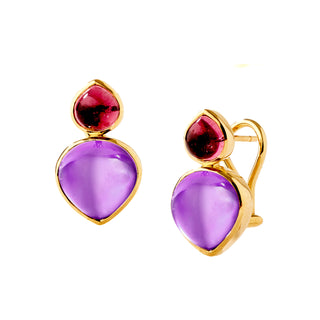 Syna 18K Gold Bloom Amora Clip Earrings in Amethyst