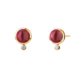 Syna 18K Gold Cirra Mini Studs in Rhodolite Garnet