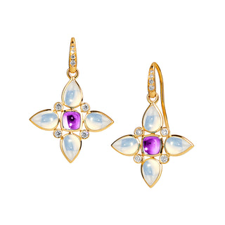 Syna 18K Gold Bloom Mini Elara Earrings with Amethyst