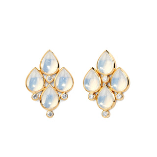 Syna 18K Gold Moon Quartz Bloom Florae Earrings