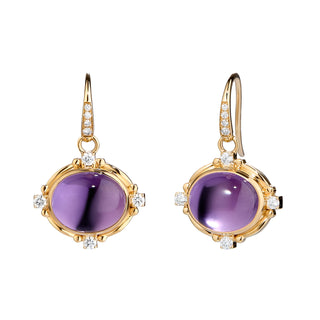 Syna 18K Gold Axia Oval Drop Earrings in Amethyst