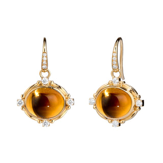 Syna 18K Gold Axia Oval Drop Earrings in Citrine