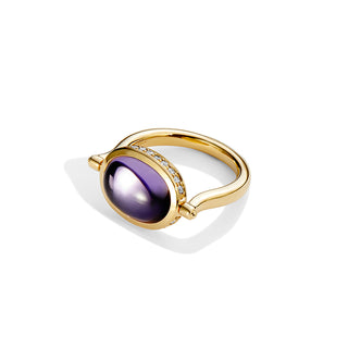 Syna 18K Gold Amethyst Swivel Ring