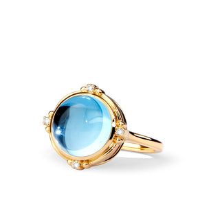 Syna 18K Gold Blue Topaz Axia Ring