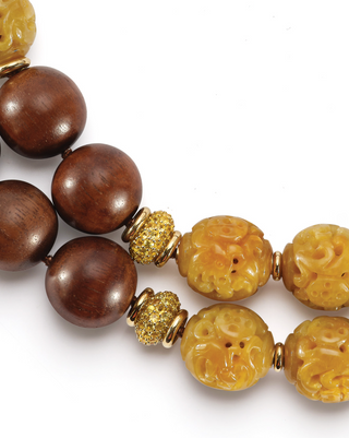 Seaman Schepps 18K Walnut & Jade Canton Necklace—Inside Strand