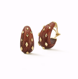 Seaman Schepps Melrose Hoop Earrings in 18K Gold & Walnut