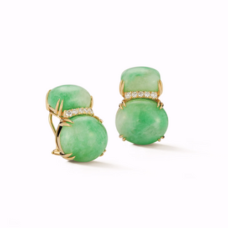 Seaman Schepps 18K Double Cab Earrings in Jadeite